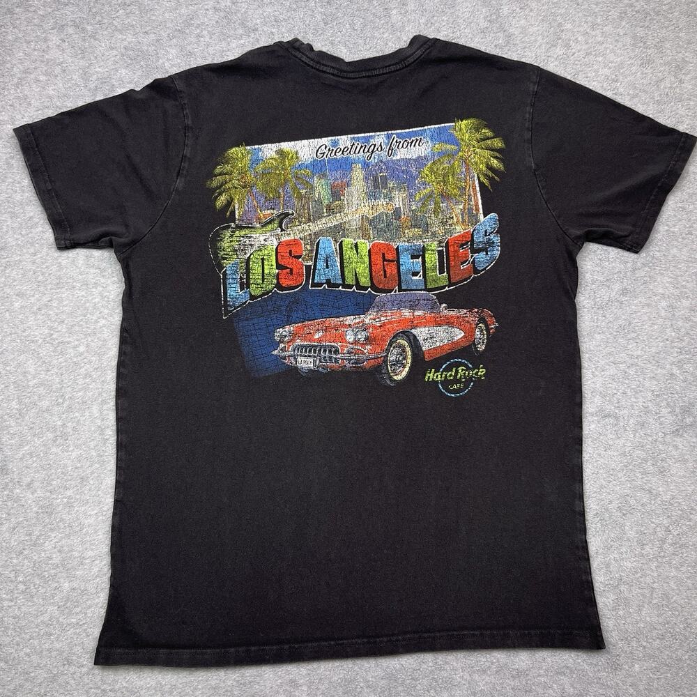 Hard Rock Cafe Los Angeles Graphic Black‎ Men’s Pocket T-Shirt Large